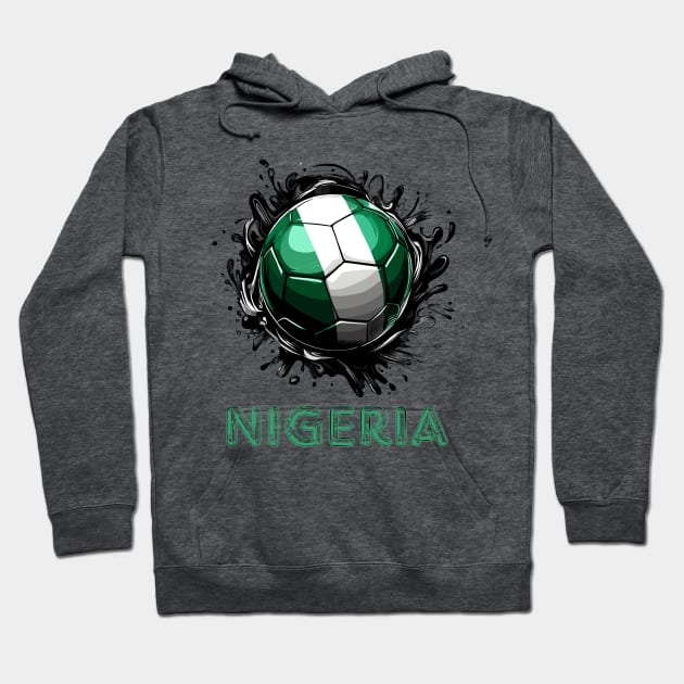 Nigeria Flag Football Hoodie by Graceful Designs